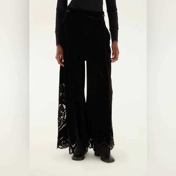 FARM RIO Black Artichoke Heart Richelieu Pants - Picture 2 of 5
